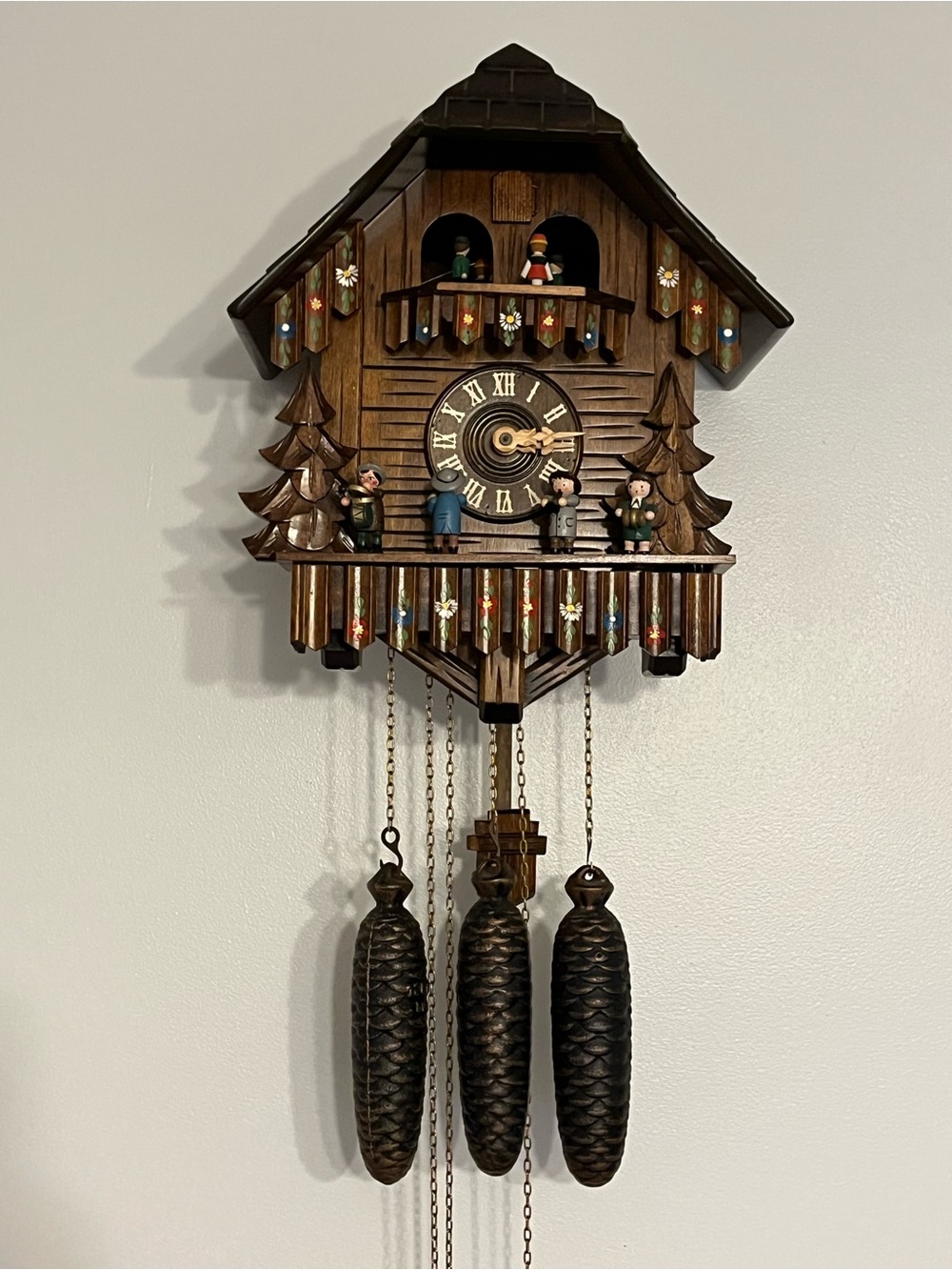 Cuendet Swiss Musical Black Forest Chalet Cuckoo Clock - Great Condition